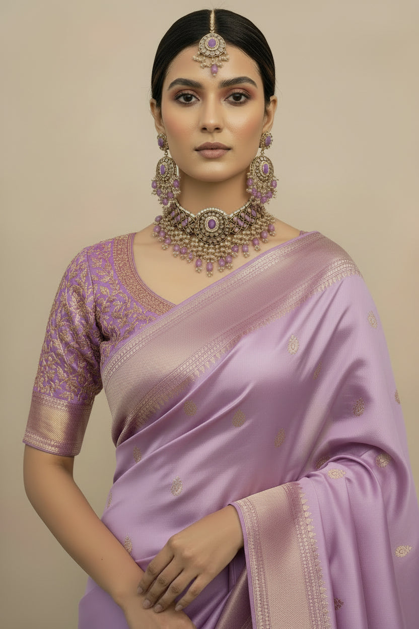 Lavender Royale Kundan Choker Set