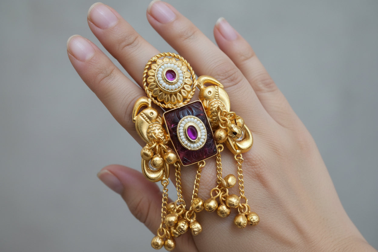 Beautiful Kashmiri style adjustable ring