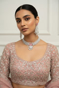Diamond-style CZ choker set with drop earrings