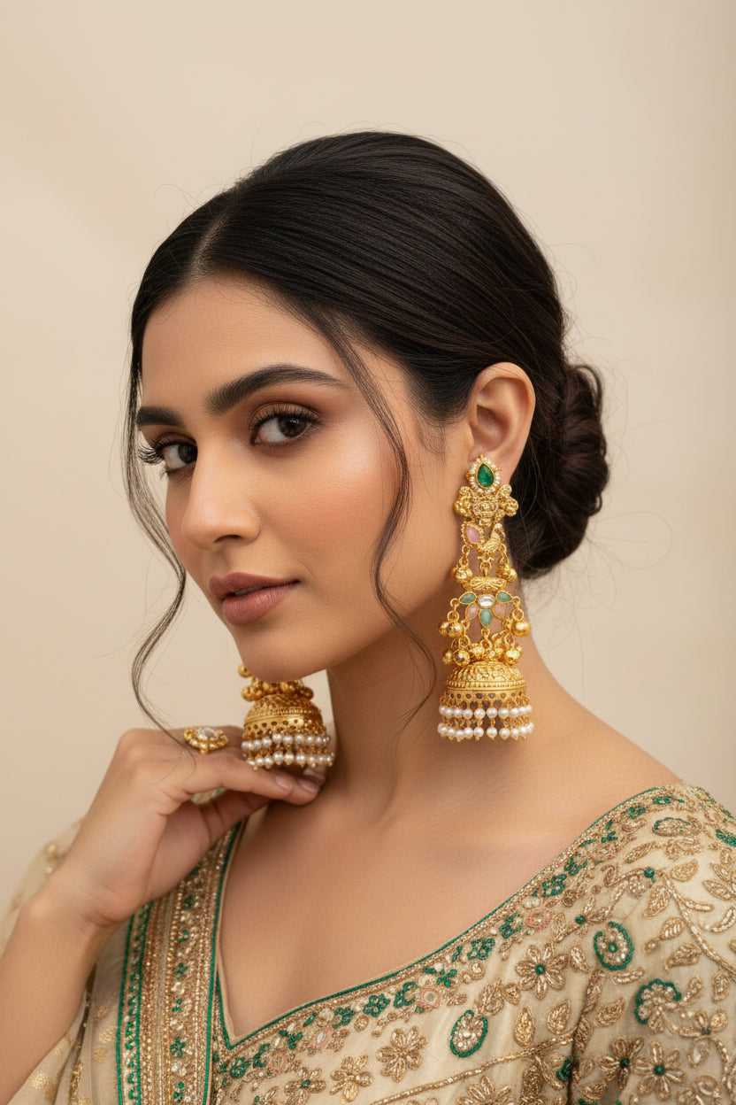 Kashmiri Jumki earrings