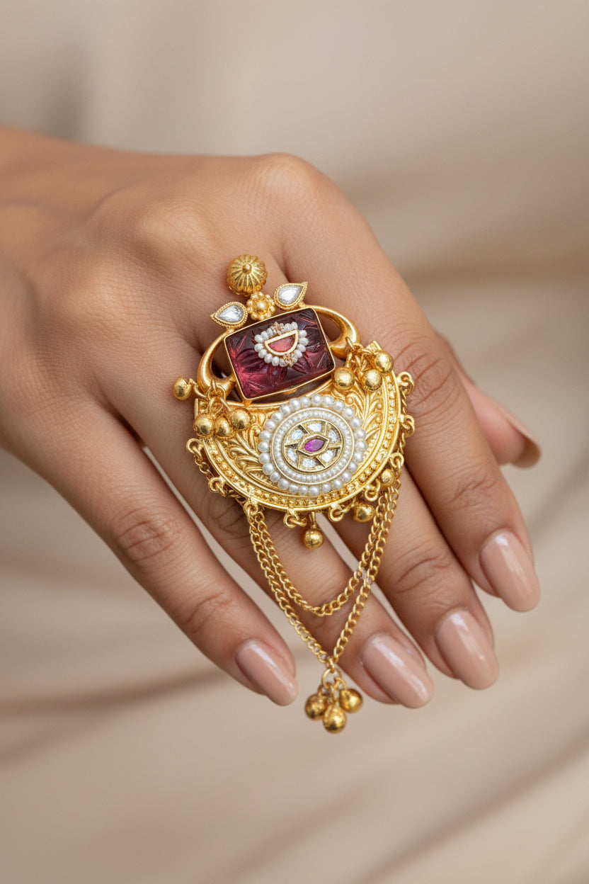 Beautiful Kashmiri style adjustable ring